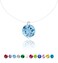 BIHBI Birthstone Necklace 925 Silver x Cubic Zirconia Solitaire Pendant &amp; Clear Chocker Chain (03. March - Aquamarine)