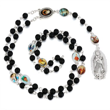 diyalo Chaplet of Seven Sorrows Rosary Virgin Mary Prayer Beads Chain Our Lady Crucifix Cross Necklace