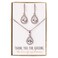 A+O Mother of the Groom Gift Drop Earrings or Jewelry set in Silver, Yellow Gold, Rose Gold (Set - Silver)