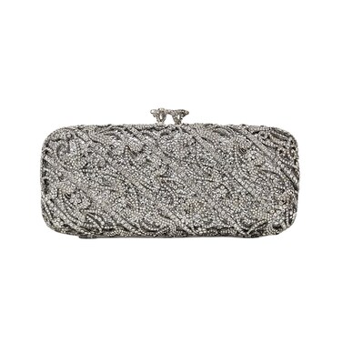 HUANG ZHUANG Silver Elegant Crystal Clutch Purse Luxury Rhinestone Evening Bag Prom Women Party Wedding Handbag