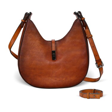 Iswee Genuine Leather Shoulder Bags for Women Crescent Purse Hobo Crossbody Bags Women&rsquo;s Shoulder Handbags Satchel Purse(Brown)