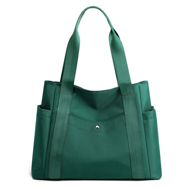 JIANLINST Women Tote Shoulder Handbag Water resistant Nylon Hobo Purse Multi Pocket Top Handle Shopper Shoulder Bag Green-1