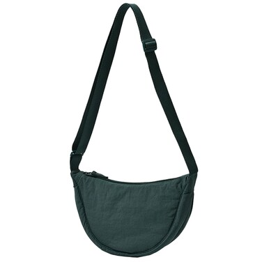 Crossbody Bag Nylon Crescent Bag Women Lightweight Small Hobo Bag with 2 Pack Inner Dumpling Bag Casual Handbag Adjustable Strap Dark Green