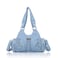 Angel Kiss Purses for Women Small Hobo Shoulder Bags Vagen Leather Multi-Pocket Tote Bag with Zipper (Sky Blue)