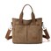 Crossbody Bags for Women Trendy Small Canvas Hobo Tote Top-handle Handbag Multi-pocket Casual Going Out Purse Satchel (Brown)