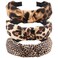 TOBATOBA Cute Fashion Leopard Print Headbands, 3Pcs Knotted Cheetah Print Hair Accessories for Women and Girls