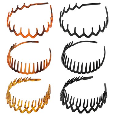 BAHABY 6 Pack Zig Zag Shark Tooth Hair Comb Headbands for Women Plastic Hair Bands Hair Hoop Hair Accessories for Women
