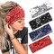 AKTVSHOW Headbands for Women Knotted Headband Elastic Head Bands Women&#39;s Hair Band Non-Slip Turban Printed Stylish Sport Sweat Hair Wrap for Girls Cute Hair Accessories 4PCS
