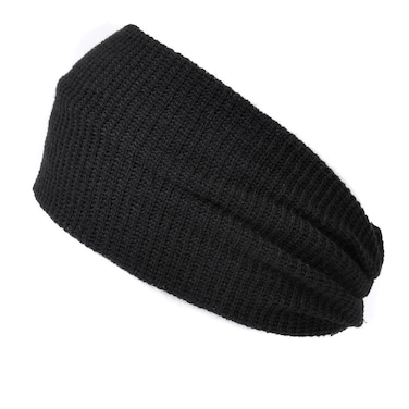CHARM Athletic Headband Hair Band - Workout Fitness Sweat Cloth Head Wrap Accessories for Woman and Men Black
