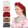 Folora 5 Pack Women Soft Coral Fleece Bow Headbands, Cute Bowknot Elastic Plush Headwraps for Washing Face Makeup Shower and Facial