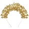Wedding Beaded Crown Headband Tiara - Gold Handmande Beads Head Piece - Bride Vintage Hairband Hair Accessories (Gold B)