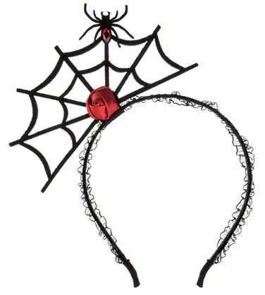 BAINFE Halloween Headband Spider Headdress Festival Headpiece Cosplay Devil Headband Halloween Party Head Piece (Black/Red Spider Red Flower)