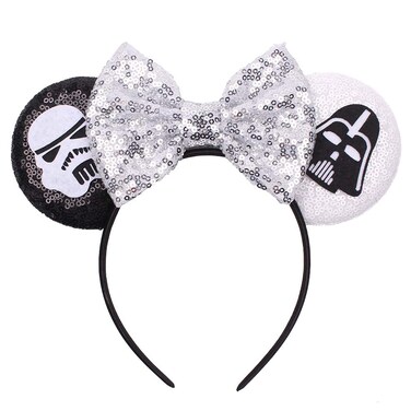 JIAHANG Halloween Mouse Ears Headband Ghost Sequin Bow Hair Band, Festival Party Decoration Costume Headwear Hair Accessories for Women Girls