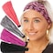 Hipsy Adjustable &amp; Stretchy Xflex Band Wide Sports Headbands for Women Girls &amp; Teens (5pk Magenta/Black/Mosaic/Coral/Grey)