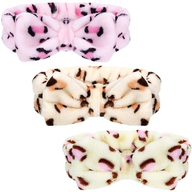 3 Pcs Towel Headbands for Women Headband for Washing Face Facial Hair Band Skincare Microfiber Bowtie Headband Makeup Terry Cloth Headbands Spa Shower Hair Band for Women Girls