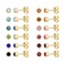 12 Pairs 18K Gold Plated Surgical Stainless Steel Stud Earring, Cubic Zirconia CZ Stud Earrings for Women, Multicolor Birthstone Stud Earrings Set 3mm (Round 3mm)
