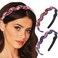 Bouory Sparkly Rhinestone Headbands Colorful Crystal Hairband Thin Head Bands with Teeth No Ship Hairhoop for Women 2PCS (Type A)