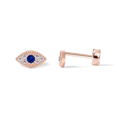 PAVOI 14K Gold Flat Backs (Evil Eye, Rose Gold)