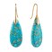 SELOVO Stone Fishhoop Dangle Drop Earrings Statement Earrings Silver Tone (Blue-Gold Color Hook)