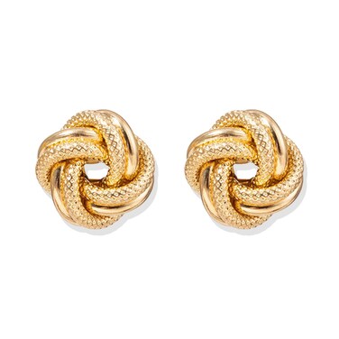 Gold Knot Earrings Chunky Gold Earrings For Women Gold Fringe Earrings Boho Statement Bone Chain Gold Knot Tassel Earrings Jewelry Gifts (Gold Knot Earrings)