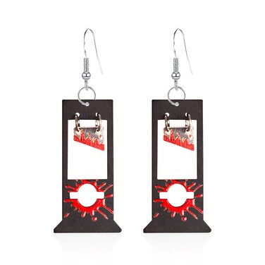 Seakuur Halloween Earrings Cartoon Acrylic Guillotin Dangle Drop Earring Creative Bloody Guillotine Cool Black Hooks Earrings for Women Party Jewelry (Black)