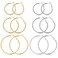 Sroyte 6 Pairs Gold Silver Hoop Earrings for Women, 14K Gold Plated Stainless steel Earring for Women,Lightweight Hypoallergenic Dainty Hoop Earrings Set (30mm.40mm.50mm)