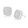 TRUMIUM Sterling Silver Earrings for Men Platimum Silver Plated Diamond Layered Iced Out Square Cz Stud Earrings Hypoallergenic