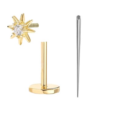 KASFREE Sterling Silver Flat Back Stud Earrings 16G Cartilage Earring Internally Threaded Earrings Piercing Tragus Earrings for Women (Style 4)