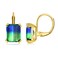 CiNily Emerald Cut Drop Dangle Earrings for Women 18K Gold Plated Blue Gradient Green Cubic Zirconia Simulated Diamond Dangle Earrings Jewelry