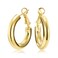 SHOWNII Chunky Gold Hoop Earrings, 14K Gold Plated Medium Chunky Tube Hoop Earrings for Women Lightweight Thick Hoops
