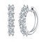 AnuClub Moissanite Huggie Hoop Earrings, 3cttw D Color Round Cut Clip Earrings 925 Sterling Silve With GRA Certificate, Christmas Gift for Women (Size 1.5cm+White)