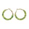 Sonateomber Handmade Beaded Gold Hoop Hugge Earrings for Women Boho Multicolor Lime Green Seed Beads Native American Bohemia Circle Earrings Prom Wedding Bridal Statement Jewelry Gift