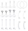 QWALIT Clear Cartilage Earrings Clear Earrings For Sports Work Plastic Earrings For Sensitive Ears Invisible Earrings Spacers Earring Retainer Clear Rook Earring