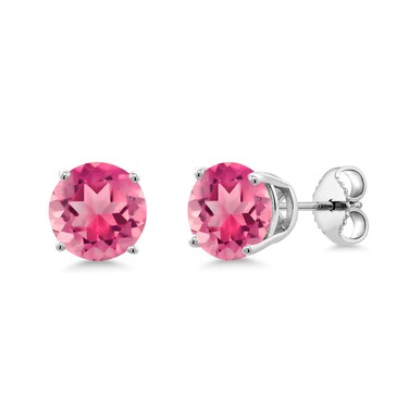 Gem Stone King 925 Sterling Silver 7MM Round Gemstone Birthstone Stud Earrings For Women Men