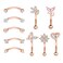 EVISPOL 10Pcs Eyebrow Piercing Jewelry Eyebrow Rings 16G Curved Barbell Cartilage Earring Lip Belly Rings Daith Rook Earrings Helix Conch Piercing Tragus Earrings for Women Men-Rose Gold-8mm