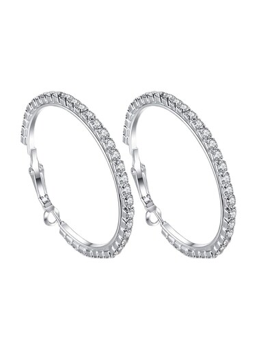 40/60/80mm Rhinestone Big Hoop Earrings for Women Hypoallergenic Shiny Round Circle Large Dangle Drop Statement Hoops Earring Fashion Lightweight Party Jewelry Gifts (80mm/3.14in)