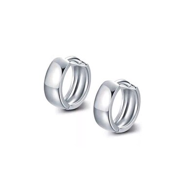 Wide Cuff Tiny Hoop Earrings for Women Cartilage Sterling Silver Dainty Small Huggie Hinged Sleeper Hoops Hypoallergenic Gifts Fashion Jewelry 3 Sizes (11mm(Inner: 8) Thick: 3.5mm)