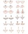 Tornito 12 Pairs Lotus Flower Earring Studs Chic CZ Earrings Jackets For Women Rose Gold Tone