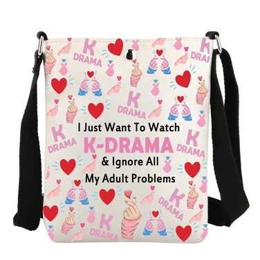 JYTAPP K-DRAMA Crossbody Purse Bag K-Pop Drama Lovers Gift I Just Want To Watch K-DRAMA Korean Drama Fans Gift K-POP Merch