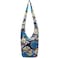 Women Shoulder Handbags Fashion canvas Hippie Crossbody Bags Bohemian Animal Prints Hobo Bags (Blue fan)