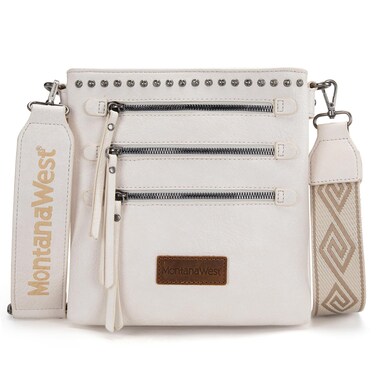 Montana West Crossbody Bags for Women Multi Pocket Cross Body Bag Purses with Guitar Strap White MWC-184BG