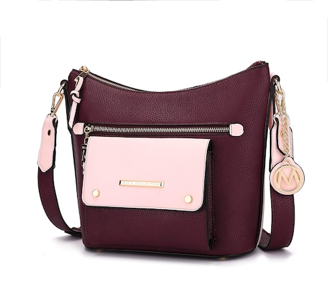 MKF Collection Crossbody Bag for Women, PU Leather Pocketbook Handbag &ndash; Designer Side Messenger Purse, Shoulder Crossover Handbag By Mia K