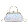 WIGUYUN Women Sequins Evening Handbag Glitter Top Handle Purse Chain Cross-body Bag White