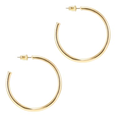 PAVOI 14K Yellow Gold Hoop Earrings For Women   2mm Thick 45mm Infinity Gold Hoops Women Earrings   Gold Plated Loop Earrings For Women   Lightweight Hoop Earrings Set