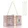 TANOSII Women Stack of Cash Evening Bag Crystal Rhinestone Clutch Money Shoulder Bag Dollar Purse Cuboid Shape Pink