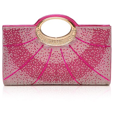 GESU Clutch Purses for Women Rhinestone Evening Bag Wedding Party Cocktail Purses Handbags.(Fuschia)