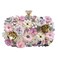 Women's Evening Clutches Bag Floral Evening Handbag Rhinestone Clutch Purse Bride Party Wedding Chain Strap Shoulder Bag(Floral Gold)