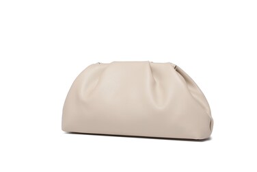 YUWITA Soft PU Leather Clutch Purses for Women Formal Elegant Luxurious Evening Bag (Beige)