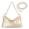 Prpeko Women&rsquo;s Satin Evening Bag Clutch Purse Handbag for Women Wedding Shoulder Bag for Formal Cocktail Party with 2 Bag Chains, Champagne