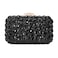 Hupifaz Gemstone Clutch Purses for Women Wedding Party, Rhinestone Purse Crystal Evening Bag for Women Evening (Black)